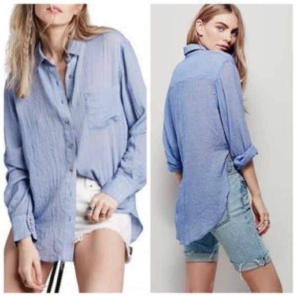 Free People Tops - Free People//Blue That’s A Wrap Button Down Shirt